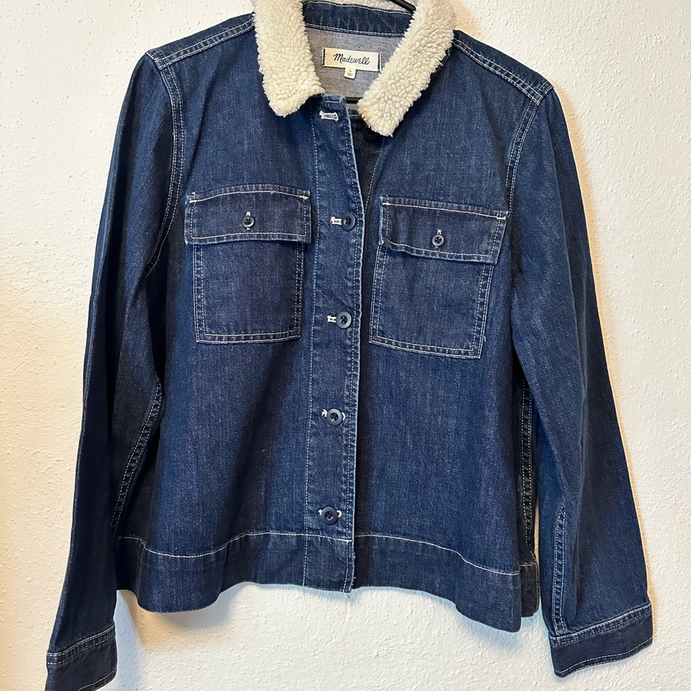 Madewell Women's Denim Jacket with Sherpa Collar